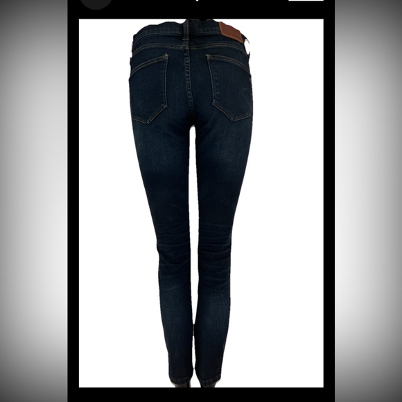 MADEWELL skinny skinny CROP dark BLUE denim JEANS w/stretch VERY NICE! - Picture 4 of 13